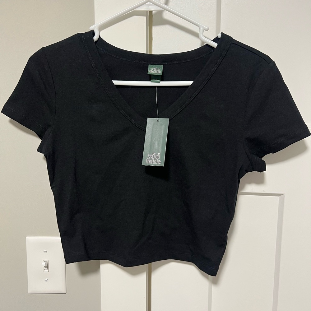 Wild Fable Classic Black Crop Top